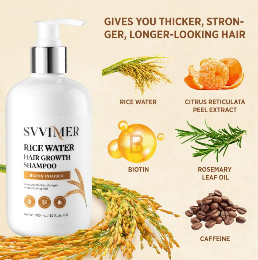 Svvimer Rice Water Hair Growth Shampoo
