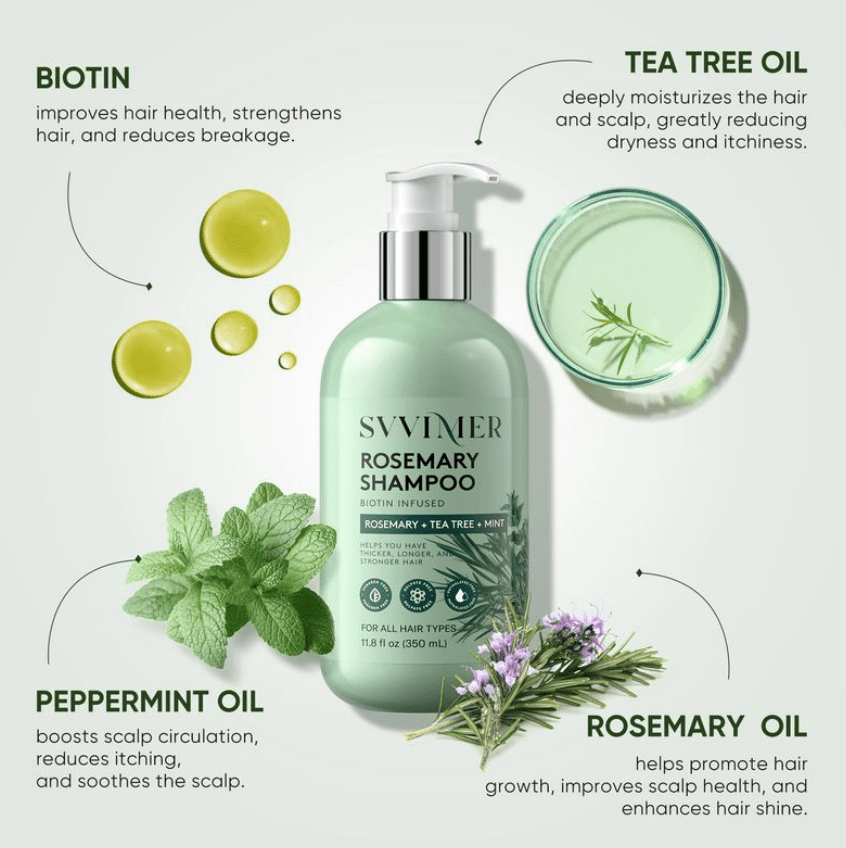 Svvimer Rosemary Hair Growth Shampoo (Biotin + Tea Tree)
